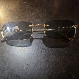 Gucci Rimless Gold Frame Sunglasses